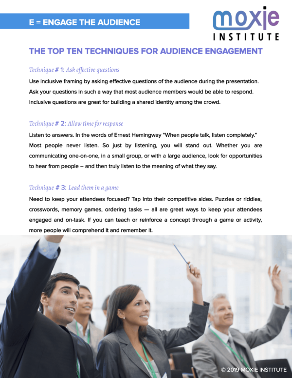 Engage The Audience Worksheets   Moxie Institute